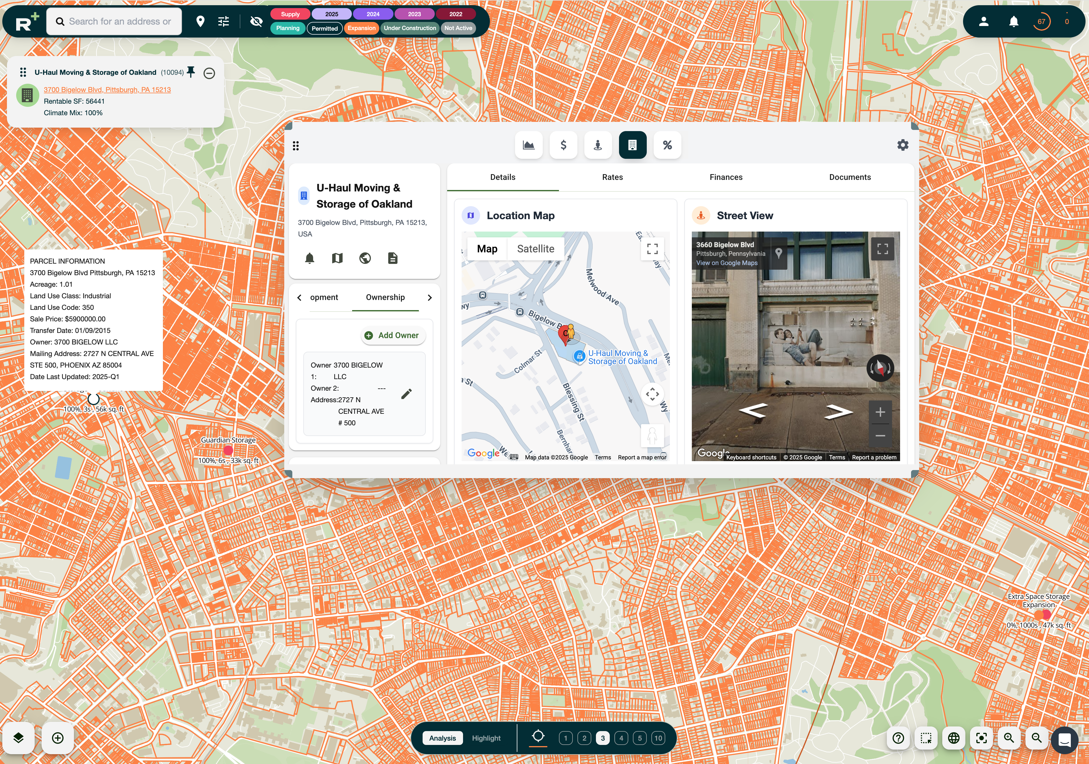 Ownership information platform screenshot